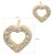 Złote kolczyki serca z cyrkoniami i ażurowym środkiem wymiary