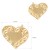 Złote kolczyki serca z ozdobnym diamentowanym rantem wymiary