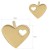 Złote kolczyki serca z wyciętym małym serduszkiem wymiary