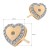 Złote kolczyki sztyfty w kształcie serca z cyrkoniami wymiary