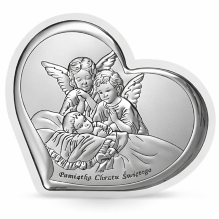 obrazek srebrny Aniołek w białej ramie 6451w.png