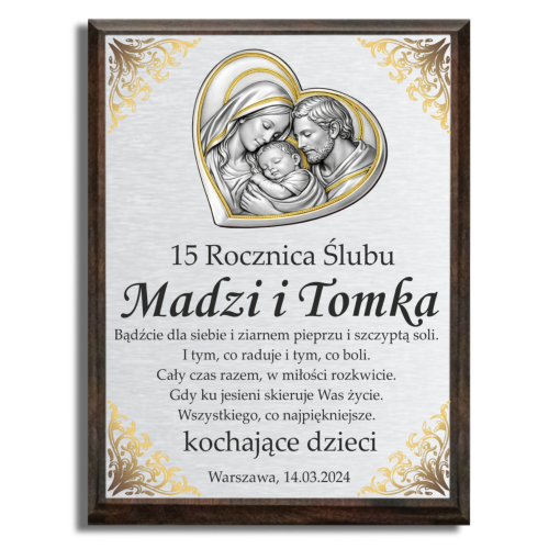 Pamiątka na rocznicę ślubu panel ze świętą rodziną