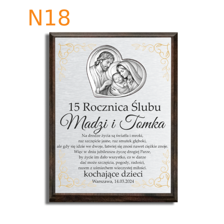Dedykacja, życzenia na 15 rocznice ślubu w sercu