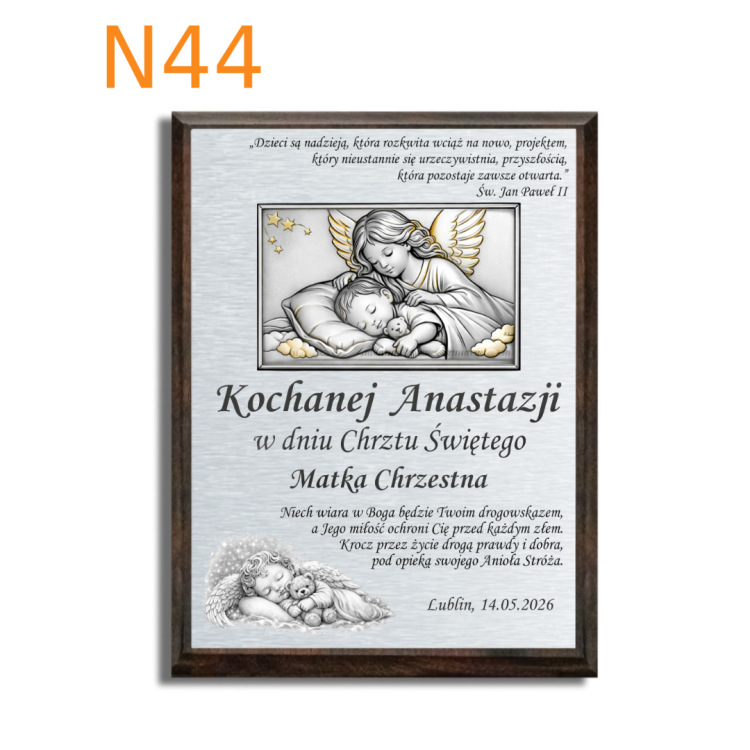 Obraz z aniołem stróżem na chrzest dla dziecka