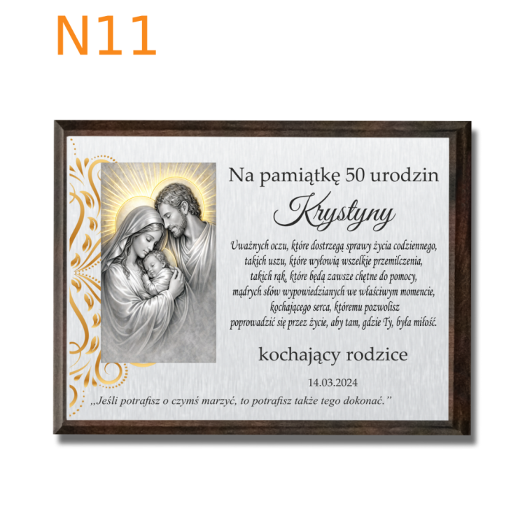 Dedykacja z życzeniami na 50 urodziny święta rodzina obraz