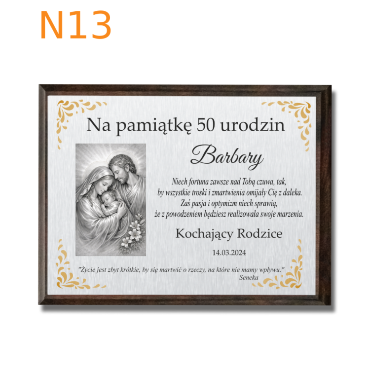 Dedykacja z życzeniami na urodziny święta rodzina personalizowana