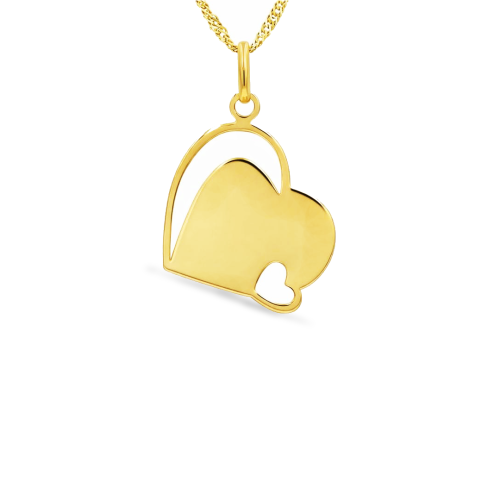 Złota zawieszka ażurowe serce