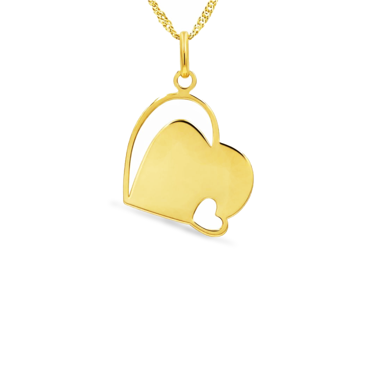 Złota zawieszka ażurowe serce