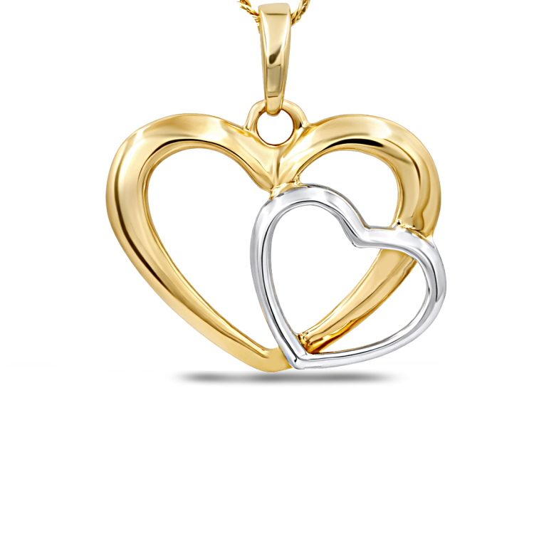 Złota zawieszka złączone serca
