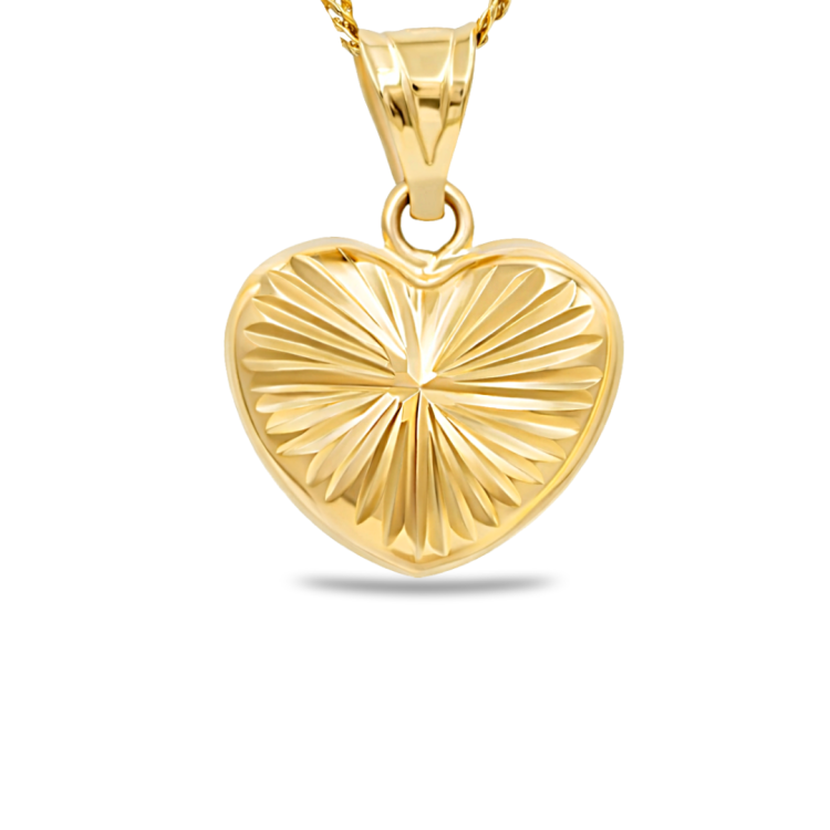 Złota zawieszka diamentowane serce