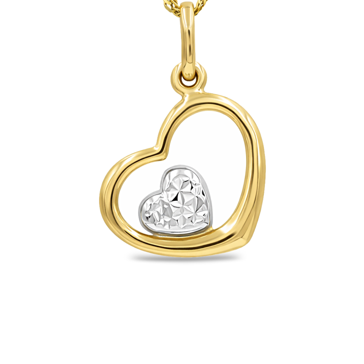 Złota zawieszka podwójne serce