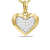 Złota zawieszka serce z cyrkoniami