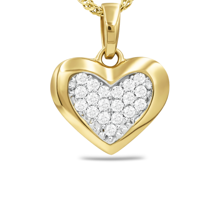 Złota zawieszka serce z cyrkoniami