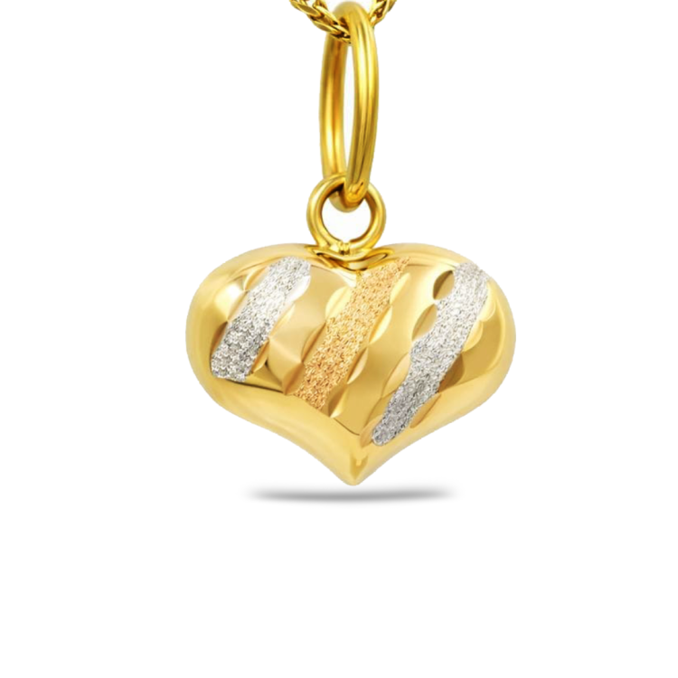 Złota zawieszka wypukłe serce