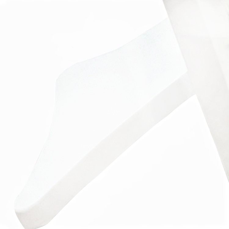 Drewniana, wkładana stópka do obrazka srebrnego – detal uchwytu w zbliżeniu.