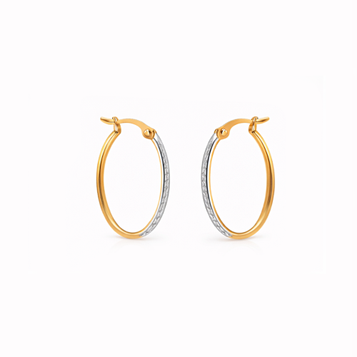 Dwukolorowe kolczyki koła o owalnym kształcie na jasnym tle