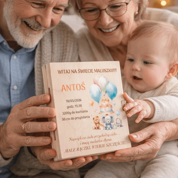 Pudełko z nadrukiem prezent dla wnuka