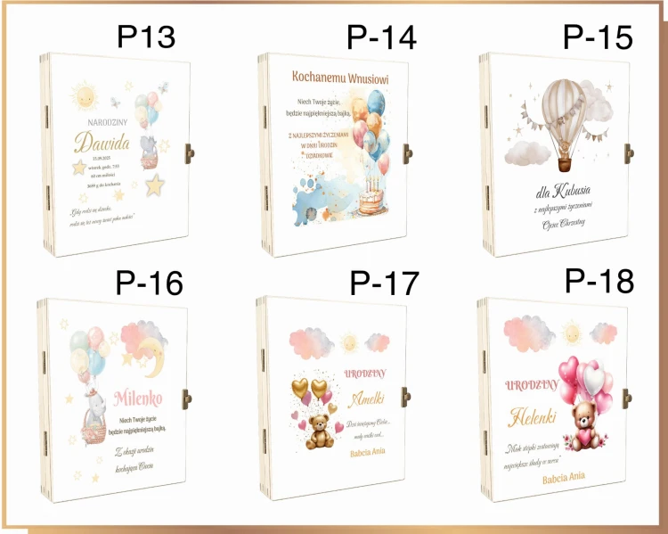 Wzory dedykacji do wyboru dla klienta na chrzest