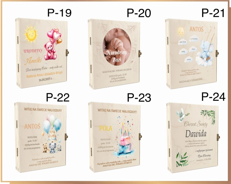 Projekty dedykacji na chrzest, urodziny, narodziny dziecka