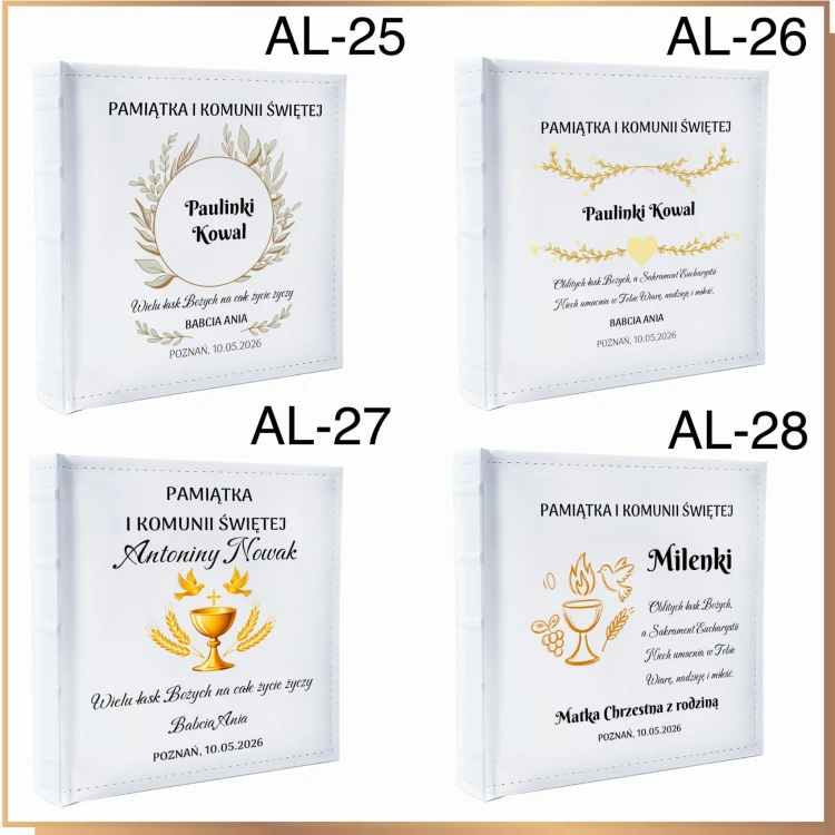 AL25-AL28 wzory nadruków na I Komunie