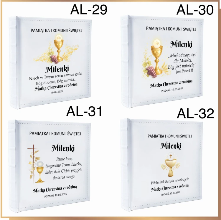 al29-al32 wzory nadruków na I Komunie