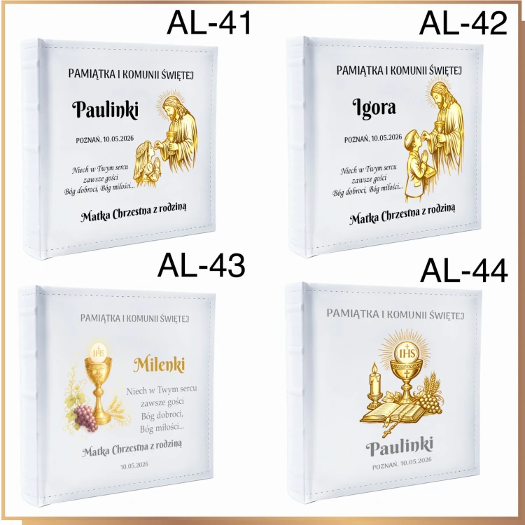 AL41-44 wzory nadruków na I Komunie