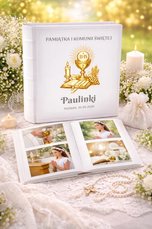 Album na zdjęcia z okazji I komunii Świętej