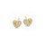 Złote kolczyki serca z gęsto oprawionymi cyrkoniami