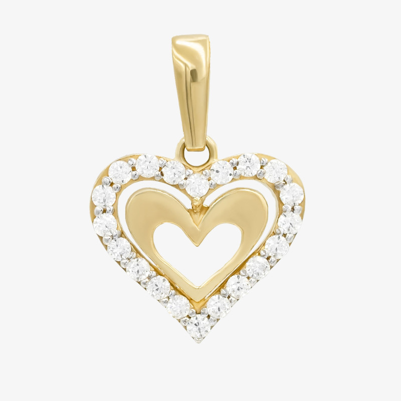 Zawieszka złote serce z cyrkoniami