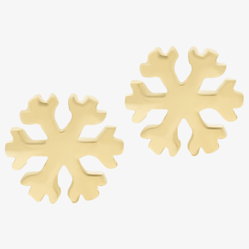 Złote kolczyki sztyft śnieżynki