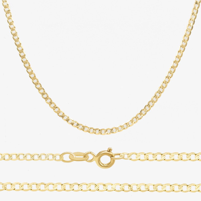 Złoty, diamentowy łańcuszek Pancerka 50cm próba 0.585