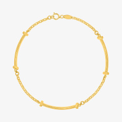 Złota Bransoletka z Eleganckimi Blaszkami Żółte Złoto 0.585