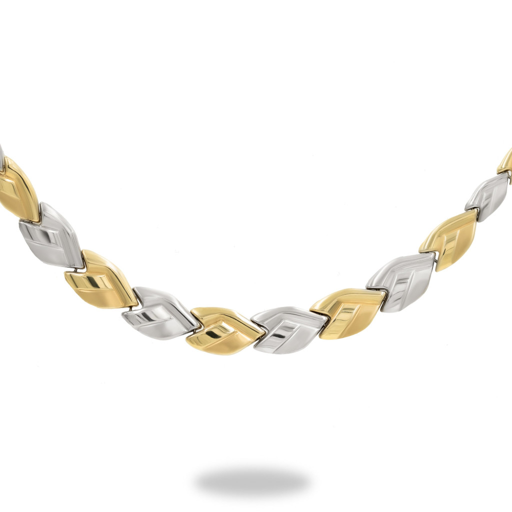 Złoty naszyjnik z diamentowanymi ogniwami – elegancki dodatek na każdą okazję