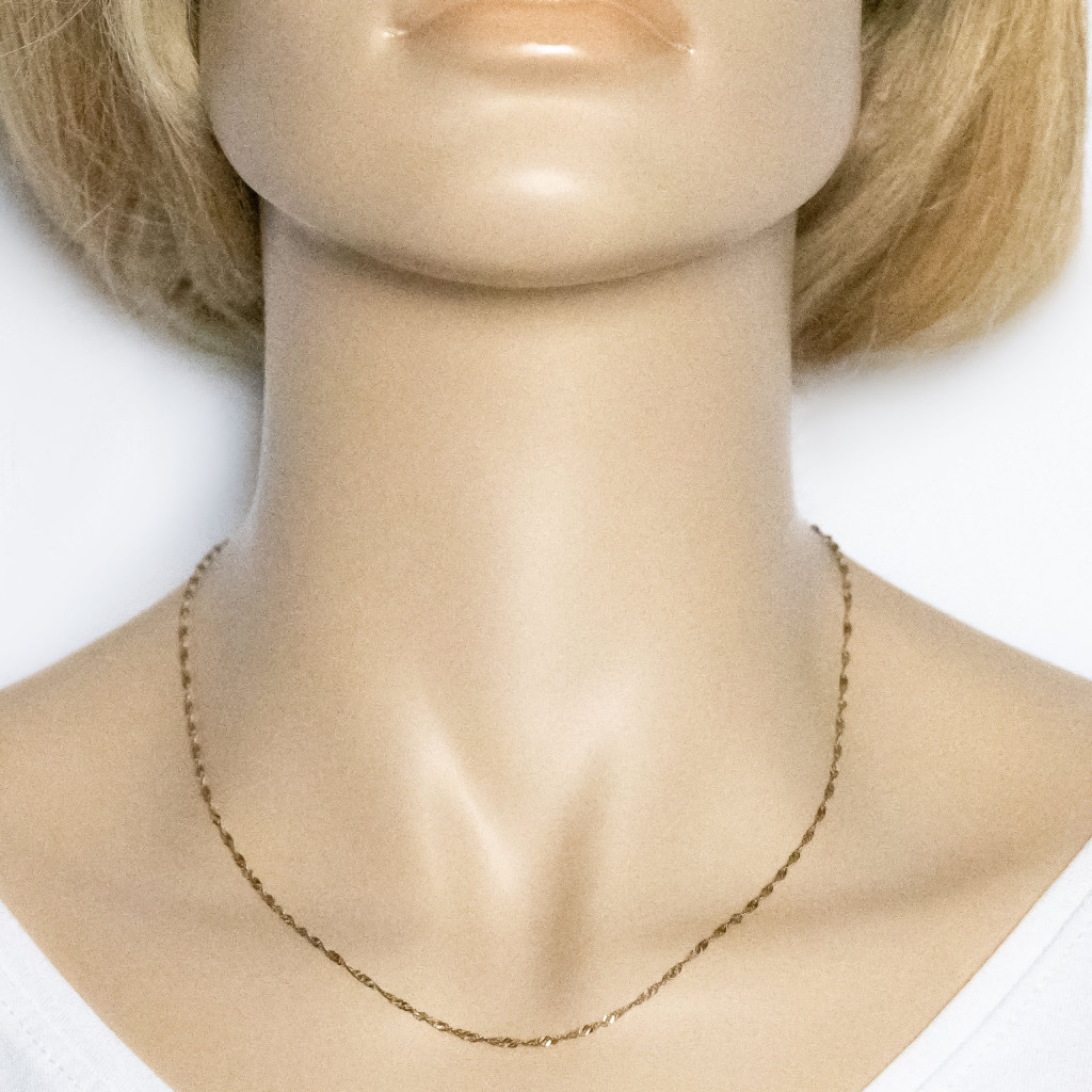 Złoty, elegancki łańcuszek Singapur 42cm próba 0.333