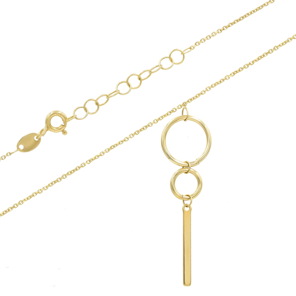 Złoty naszyjnik z geometrycznymi elementami – elegancja w prostocie