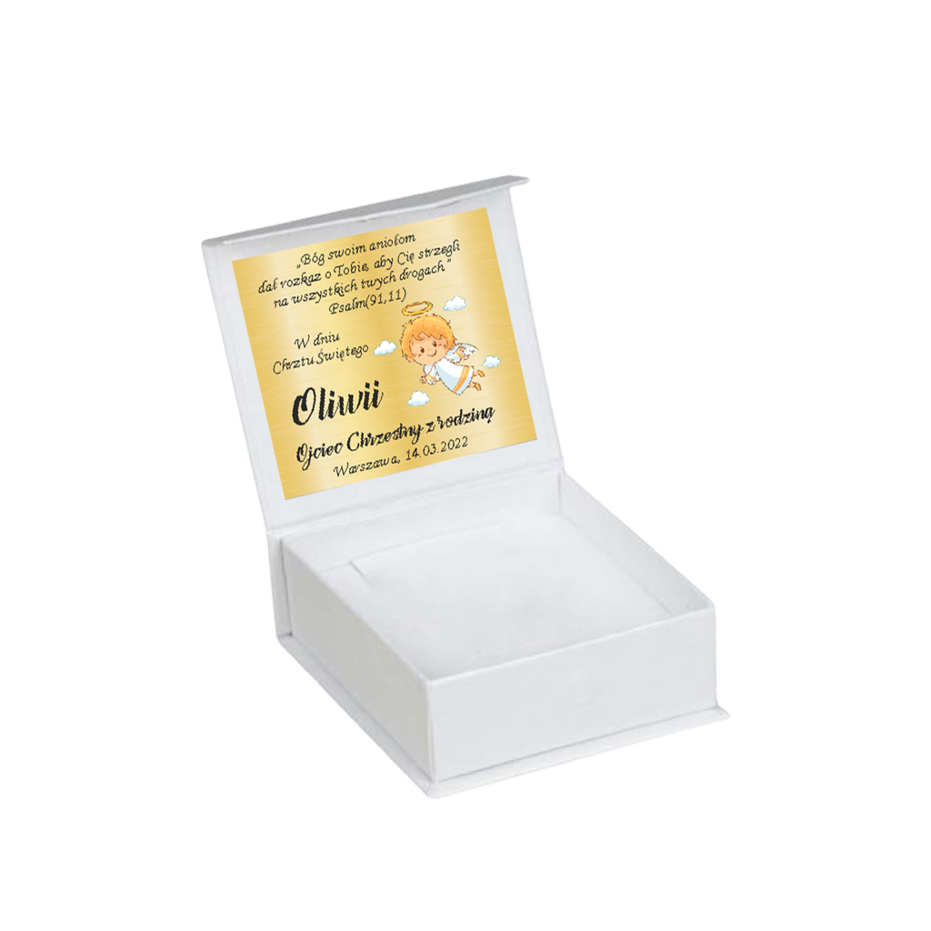 Srebrny łańcuszek zawieszka Aniołek z sercem – srebro 925