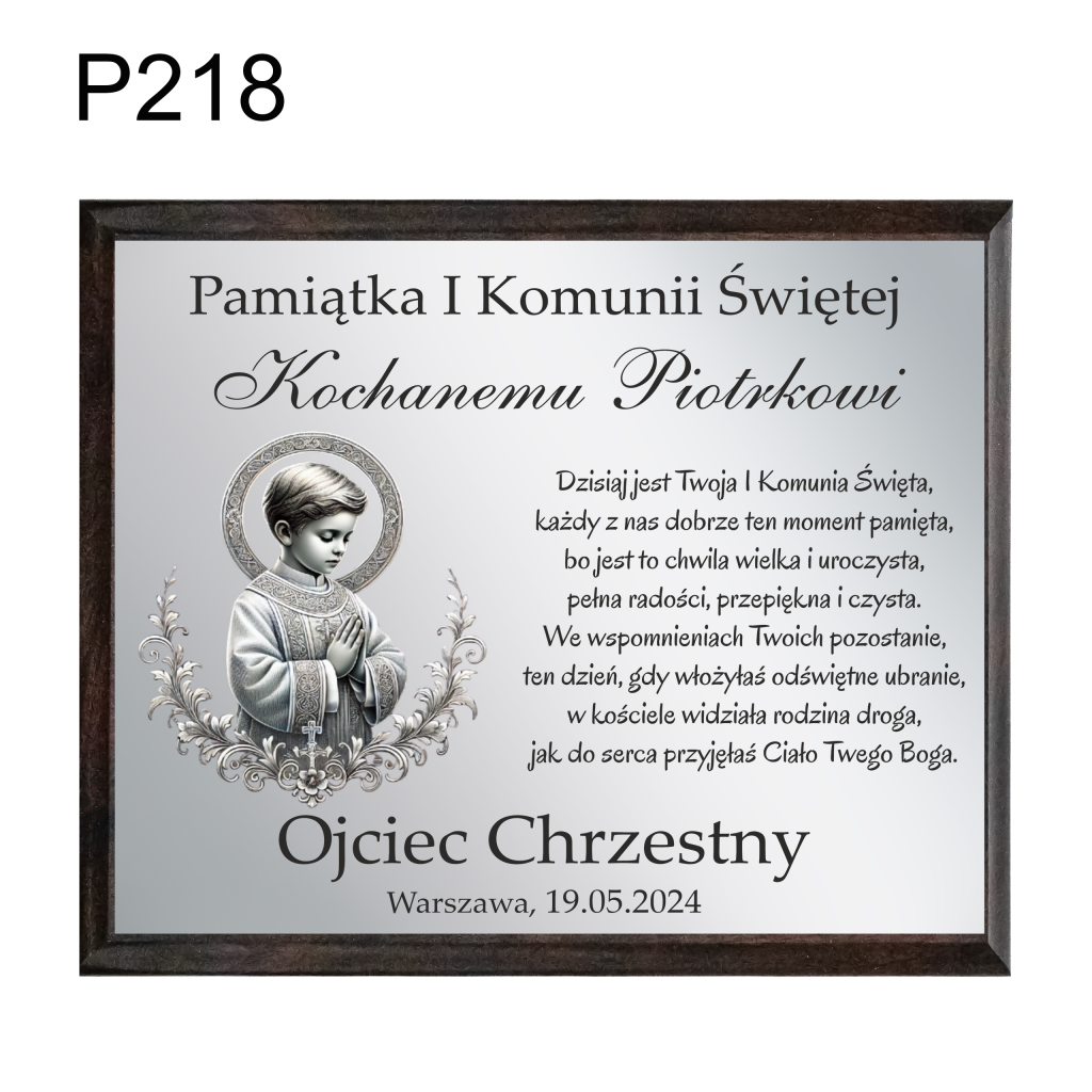 Prezent z okazji Pierwszej Komunii Świętej - grafika dziecka idącego do Komunii