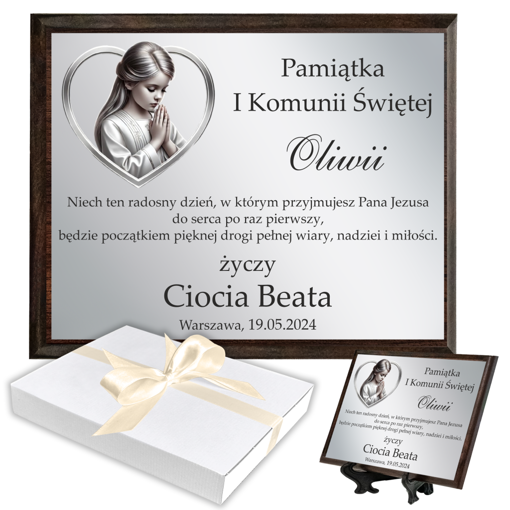 Prezent z okazji Pierwszej Komunii Świętej - grafika dziecka idącego do Komunii