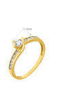 Złoty Pierścionek Zaręczynowy z Subtelnym Zdobieniem i Osadzonymi Białymi Cyrkoniami R12 0.585