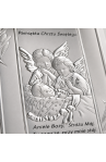 Srebrny obrazek na Chrzest – Anioł Stróż z dzieckiem Beltrami 9,5×13 cm