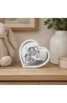 Obrazek na Chrzest – serce z Aniołem Stróżem Beltrami 13×12 cm